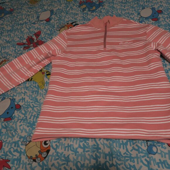 Malbon Golf Bon Striped 1/4 Zip Pullover Coral Pink Men's Size Large - Picture 1 of 10